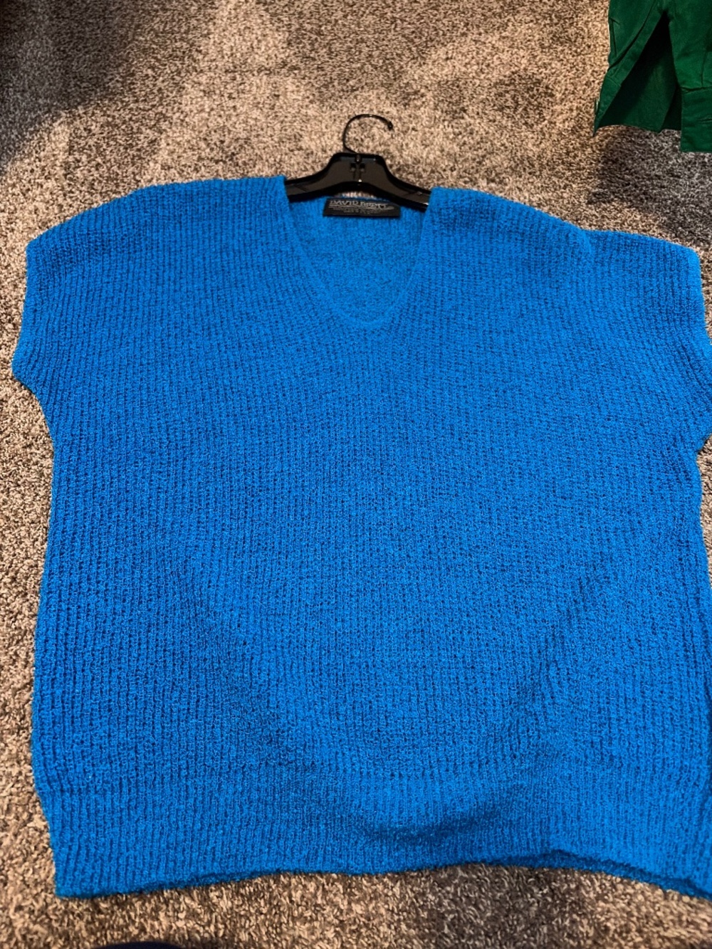 Vintage David Brett Acrylic Blue short Sleeve Sweater